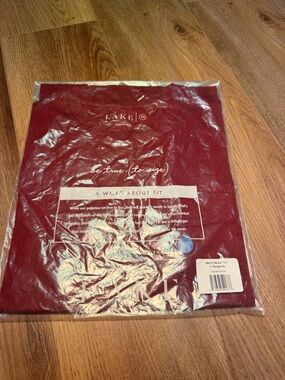 LAKE Harbor Tee Burgundy XS CloudPima Pima Cotton Soft Pocket Tee Unisex Lounge